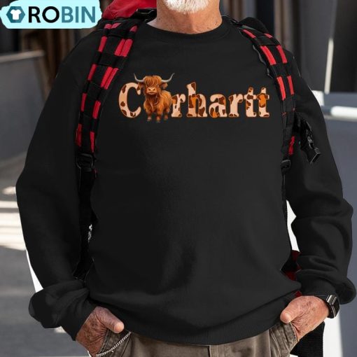 Highland Cow Carhartt Christmas Ugly Christmas Sweatshirt