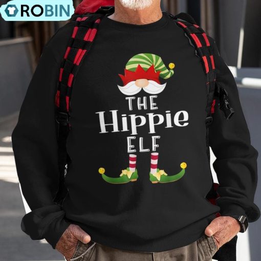 Hippie Elf Group Christmas Pajama Party Ugly Christmas Sweatshirt