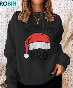 ho-ho-ho-bro-santa-hat-christmas-family-pajamas-brother-ugly-christmas-sweatshirt-4