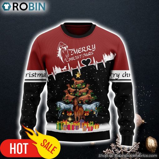Horse Christmas Tree Ugly Christmas Sweater, Perfect Gift and Outfit For Christmas