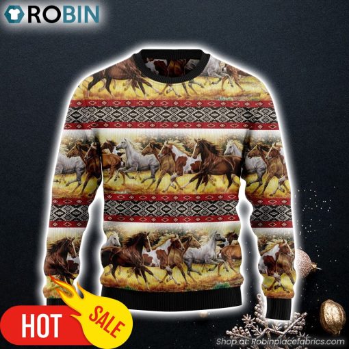 Horse Native American Ugly Christmas Sweater, Perfect Gift and Outfit For Christmas