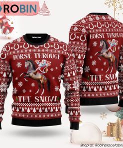 Horse Through The Snow Ugly Christmas Sweater