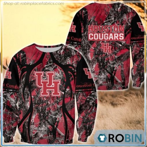 Houston Cougars Hunting Pattern All Over Print Sweatshirt