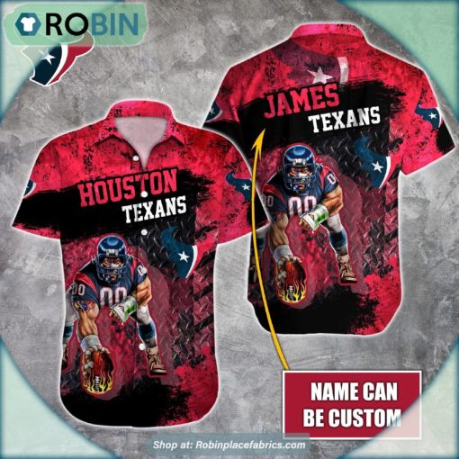 Houston Texans Mascot 3D Printed Summer Hawaiian Shirt