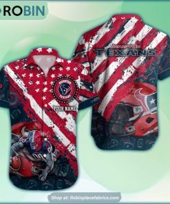 Houston Texans Mascot American Flag NFL Hawaiian Shirt Houston Texans Mascot American Flag NFL Hawaiian Shirt