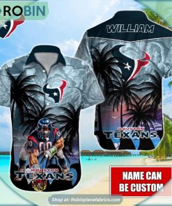 Houston Texans Mascot Palm NFL Hawaiian Shirt Houston Texans Mascot Palm NFL Hawaiian Shirt