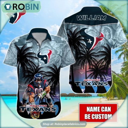 Houston Texans Mascot Palm NFL Hawaiian Shirt