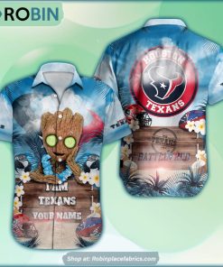 Houston Texans x Baby Groot Summer Hawaiian Shirt Houston Texans x Baby Groot Summer Hawaiian Shirt