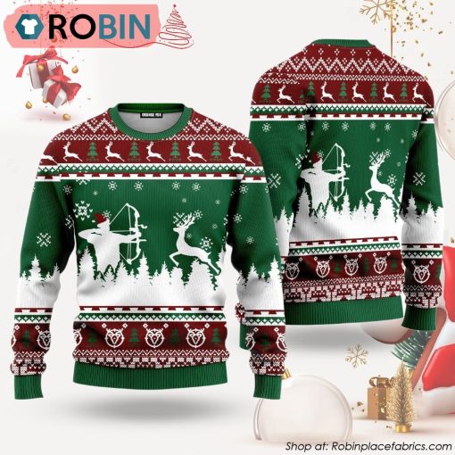 Hunting Deer Ugly Christmas Sweater