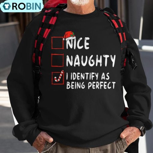 Identify As Perfect Naughty Nice List Christmas Ugly Christmas Sweatshirt