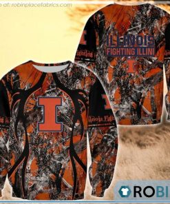 Illinois Fighting Illini  Hunting Pattern All Over Print Sweatshirt