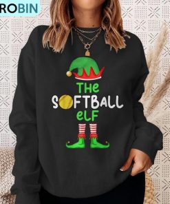 im-the-softball-elf-christmas-family-matching-pajama-ugly-christmas-sweatshirt-4