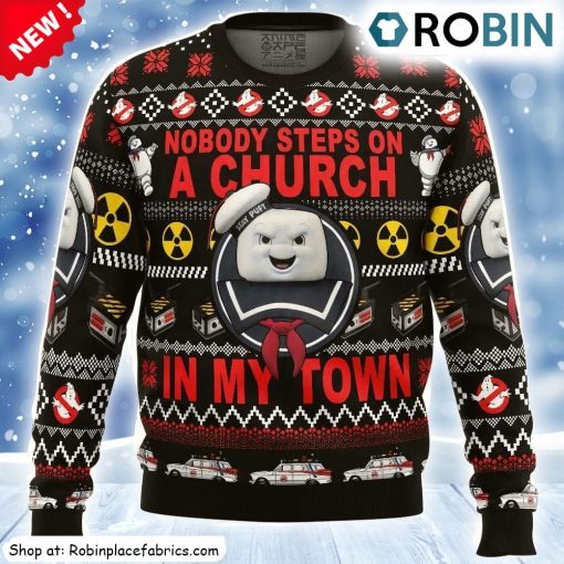 In My Town Ghost Busters Ugly Christmas Sweatshirt, Sweater