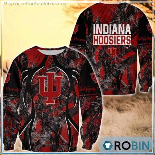 Indiana Hoosiers Hunting Pattern All Over Print Sweatshirt