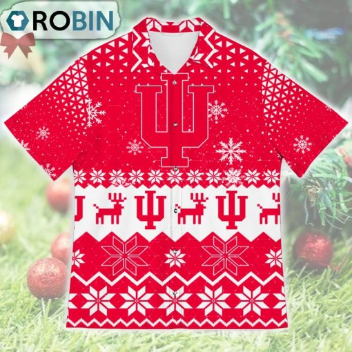 Indiana Hoosiers Ugly Christmas Design Short Sleeve Shirt