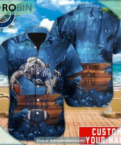 Indianapolis Colts Mascot Football NFL Hawaiian Shirt Indianapolis Colts Mascot Football NFL Hawaiian Shirt