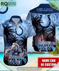 Indianapolis Colts Mascot Palm NFL Hawaiian Shirt Indianapolis Colts Mascot Palm NFL Hawaiian Shirt