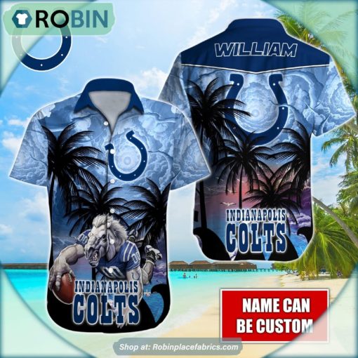Indianapolis Colts Mascot Palm NFL Hawaiian Shirt