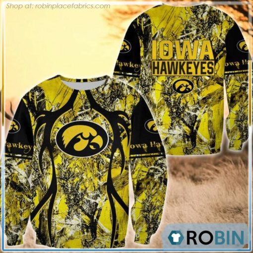 Iowa Hawkeyes Hunting Pattern All Over Print Sweatshirt