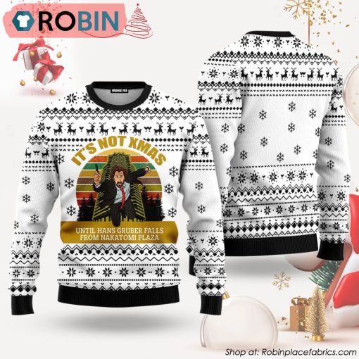 It’s Not Xmas White And Black Nakatomi Plaza Ugly Christmas Sweater