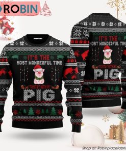 It‘s The Most Wonderful Time To Stay With My Pig Ugly Christmas Sweater