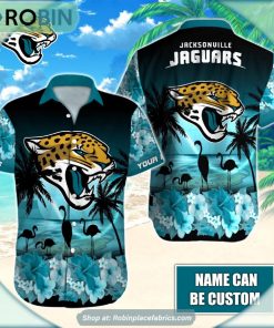 Jacksonville Jaguars Flamingo Tropical Leaf Pattern Hawaiian Shirt