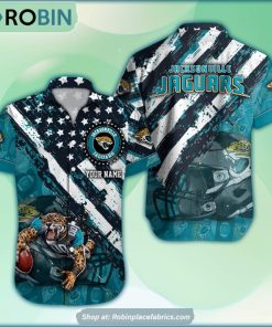 Jacksonville Jaguars Mascot American Flag NFL Hawaiian Shirt