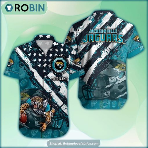Jacksonville Jaguars Mascot American Flag NFL Hawaiian Shirt