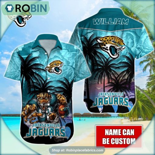 Jacksonville Jaguars Mascot Palm NFL Hawaiian Shirt