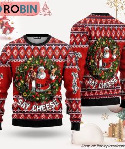 Jesus And Santa Say Cheese Ugly Christmas Sweater