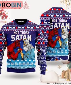 Jesus Not To Day Satan Ugly Christmas Sweater