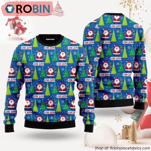Joyful Holiday Santa Claus Ugly Christmas Sweater