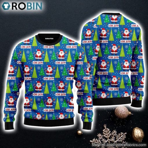 Joyful Holiday Santa Claus Ugly Christmas Sweater Gift For Christmas