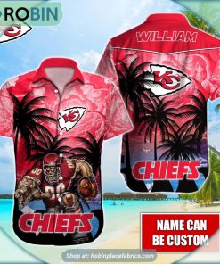 Kansas City Chiefs Mascot Palm NFL Hawaiian Shirt Kansas City Chiefs Mascot Palm NFL Hawaiian Shirt