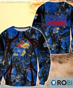 Kansas Jayhawks Hunting Pattern All Over Print Sweatshirt
