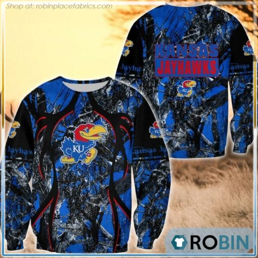 Kansas Jayhawks Hunting Pattern All Over Print Sweatshirt