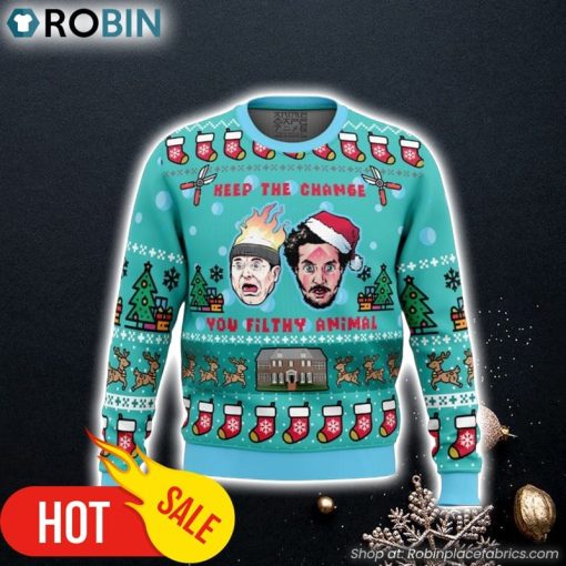 Keep The Change Home Alone Ugly Christmas Sweater 3D For Men and Women