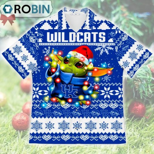 Kentucky Wildcats Baby Yoda Star Wars Ugly Christmas Design Short Sleeve Shirt