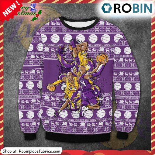 Kobe Bryant 24 Los Angeles Lakers Ugly Christmas Sweatshirt, Sweater