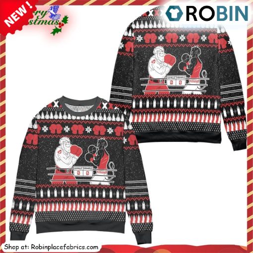 Krampus Vs Kringle Pine Tree Snowflake Pattern Ugly Christmas Sweatshirt, Sweater