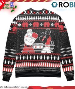 Krampus Vs Kringle Pine Tree Snowflake Pattern Ugly Christmas Sweatshirt, Sweater