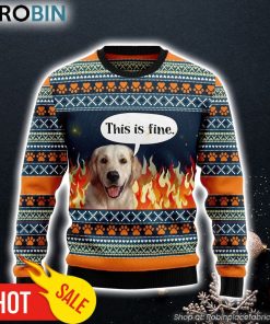 Labrador Retriever Fire Ugly Christmas Sweater Gift For Dog Lovers
