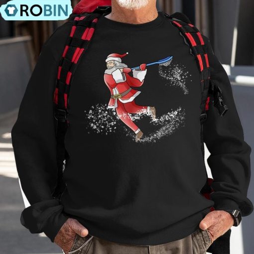 Lacrosse Santa Christmas Cool Lax Sport Ugly X-Mas Pajama Ugly Christmas Sweatshirt