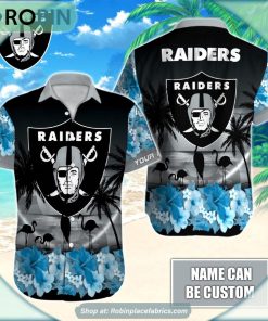 Las Vegas Raiders Flamingo Tropical Leaf Pattern Hawaiian Shirt Las Vegas Raiders Flamingo Tropical Leaf Pattern Hawaiian Shirt