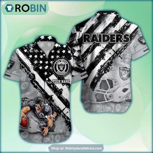 Las Vegas Raiders Mascot American Flag NFL Hawaiian Shirt