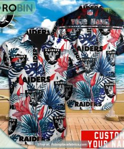 Las Vegas Raiders Tropical Leaf Pattern Hawaiian Shirt Las Vegas Raiders Tropical Leaf Pattern Hawaiian Shirt
