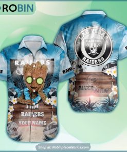 Las Vegas Raiders x Baby Groot Summer Hawaiian Shirt Las Vegas Raiders x Baby Groot Summer Hawaiian Shirt
