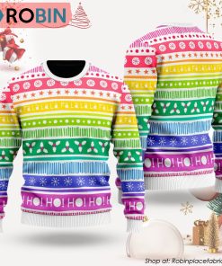 LGBT Rainbow Cozy Holiday Pattern Ugly Christmas Sweater
