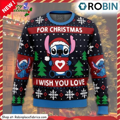 Lilo Stitch Merry Christmas Ugly Christmas Sweatshirt, Sweater