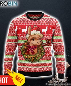 Llama Loves Christmas Ugly Christmas Sweater Lover Xmas Sweater Gift